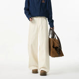 Pantalon décontracté droit oversize en velours côtelé