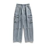 Retro Vintage Washed Water Workwear Baggy Jeans