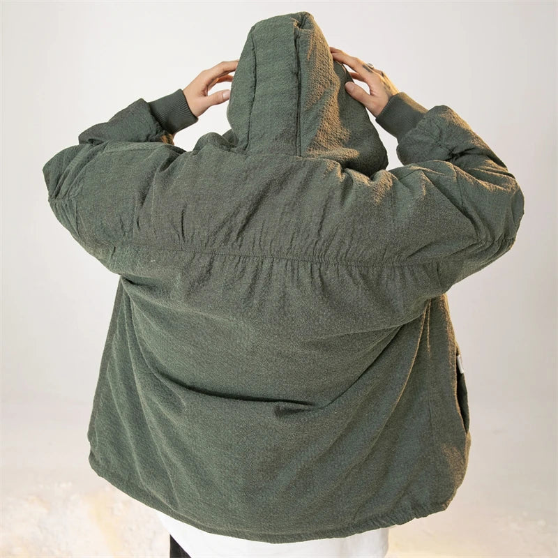 Oversized Warm Hooded Down Puffer Jacket