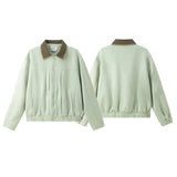 Veste d'aviateur verte à revers de haute qualité