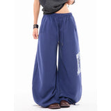 Streetwear Chic Oversized Jogginghose mit weitem Bein und Buchstabenprint