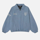 Y2K Letter Print College Style Washed Sports Sweatshirt