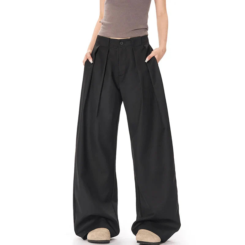 Knife Design Wide Leg Suit Pants