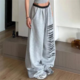 Retro-Patchwork-bedruckte Oversize-Jogginghose