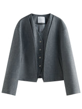 Cardigan chic et minimaliste à col en V