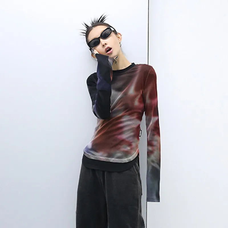 T-shirt cyber tie-dye en maille japonaise