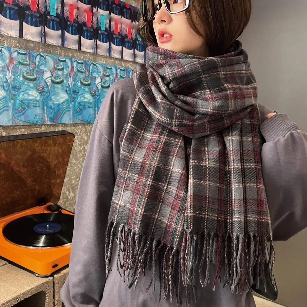 Vintage Plaid Cashmere Scarves