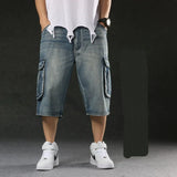 Stylish Loose Baggy Cargo Denim Short