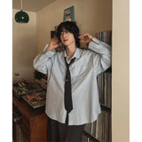 Chemise oversize d'inspiration japonaise à coupe décontractée
