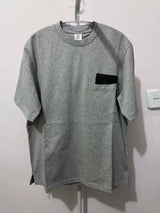 Trendy Leather Patchwork Double Pocket T-Shirt