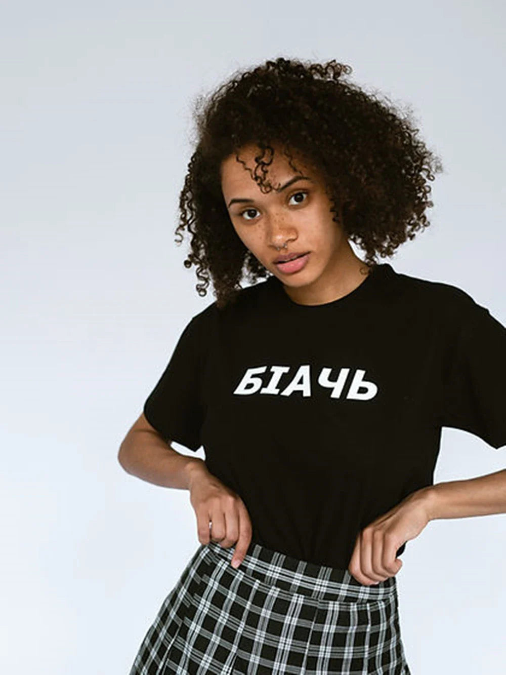 Women Letter Print Cotton Drop Sleeve T-Shirt