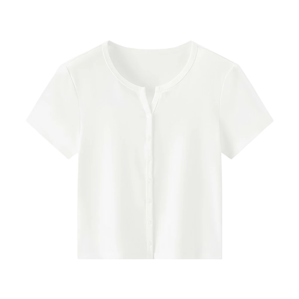 Short Sleeve Embroidered Slim T-shirt