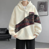 Hoodie mit kontrastfarbenem Patchwork-Design