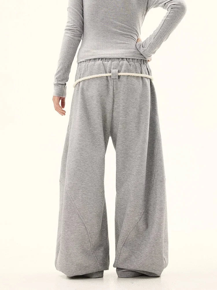 Effortless Cool Drawstring Wide Leg Sweatpants