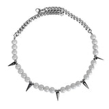 Reflektierende Punk-Nieten-Choker-Halskette