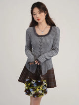 Damen-Strickjacke im koreanischen Vintage-Stil