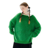 Pull d'hiver vert doux et confortable