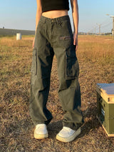 Y2k Women's Solid Color Cargo Pants