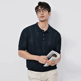 남성용 럭셔리 니트 캐주얼 비즈니스 폴로 티셔츠