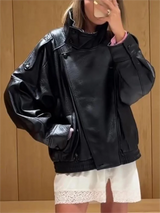 Fall Streetwear Leather Jacket