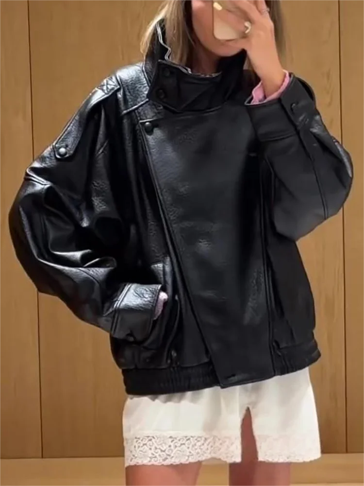 Fall Streetwear Leather Jacket