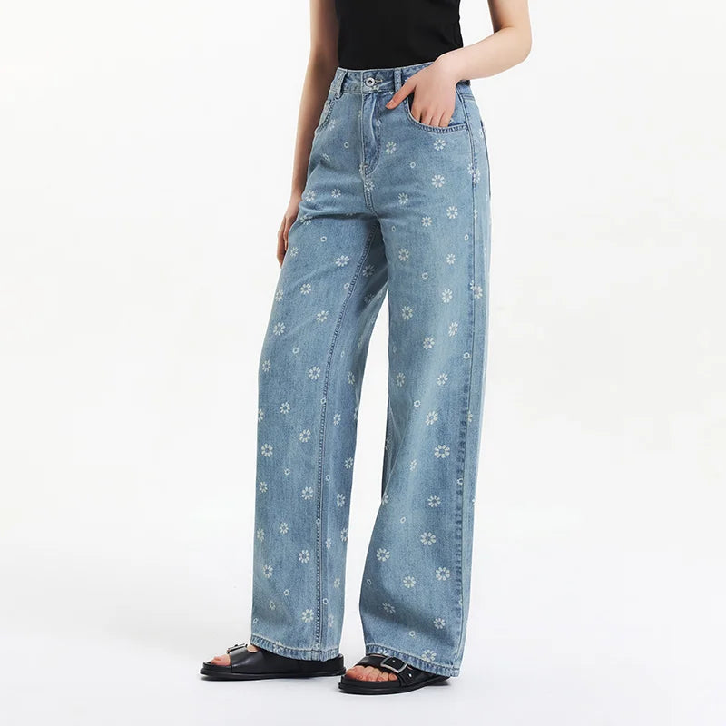 Y2K Cyber ​​Wide Leg Print Denim Pants
