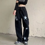 Y2K Starry Patchwork Wide Leg Jeans