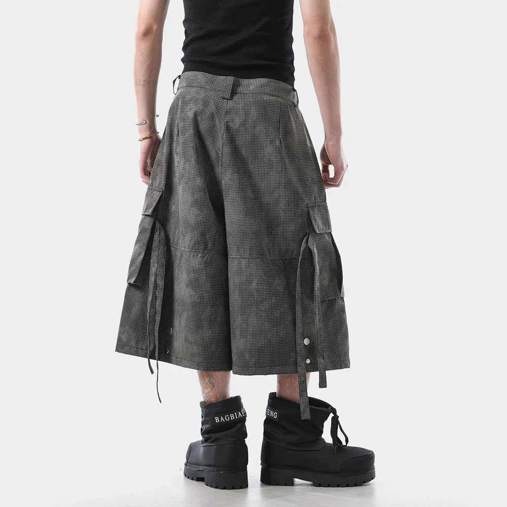 Retro Cool Workwear Ribbon Cropped Jorts