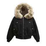 Y2K Fur Collar Hip-Hop Padded Jacket