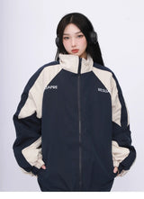 Veste coupe-vent patchwork streetwear oversize à l'énergie débordante