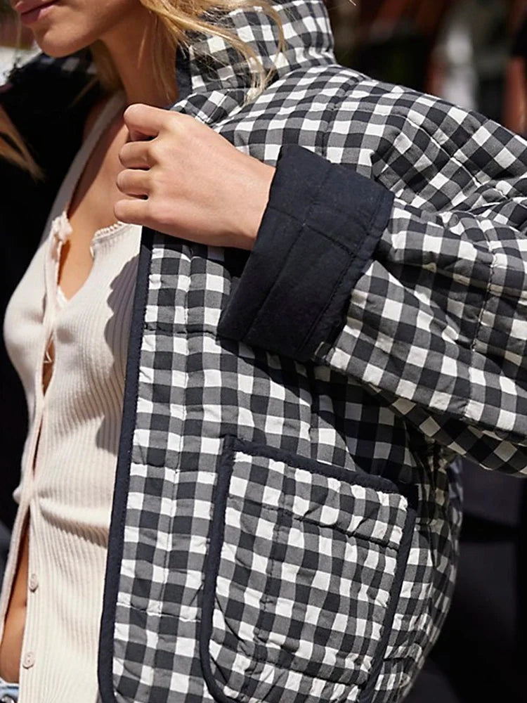 Women Casual Plaid Jacket