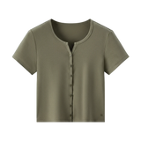 Short Sleeve Embroidered Slim T-shirt