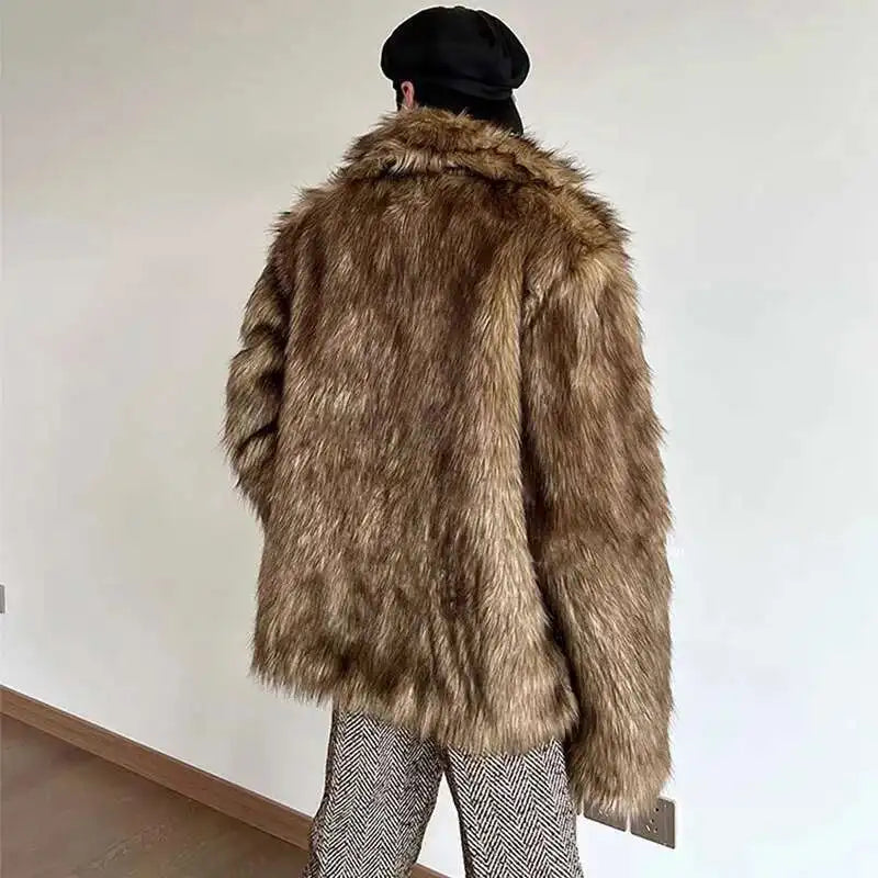 Veste d'hiver chaude et épaisse en imitation fourrure