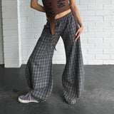 Streetwear-Style High Waist Baggy Pants