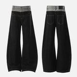 Black Distressed Patchwork Loose Fit Jeans