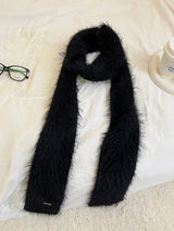 Fuzzy Long Strip Solid Color Scarves