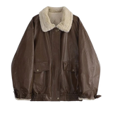 Old Money Style Faux Leather Jacket
