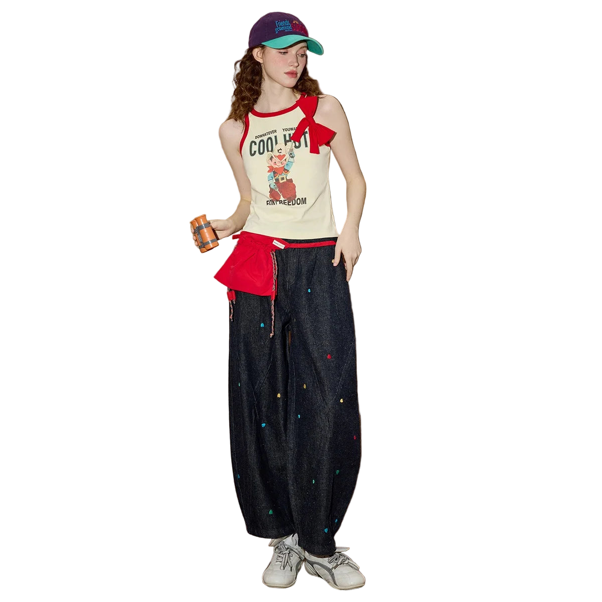 Heart Embroidered Women’s Straight Leg Jeans