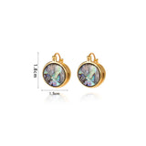 Trendy Gold Abalone Shell Round Earring