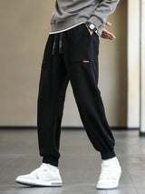 Blanko-Sweatpants mit weitem Bein und Kordelzug