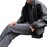 Classic Vintage PU Leather Jacket