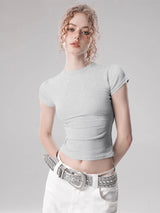 Damen-Crop-Top in Unifarbe