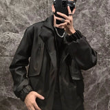 Veste en cuir unie d'automne Flight