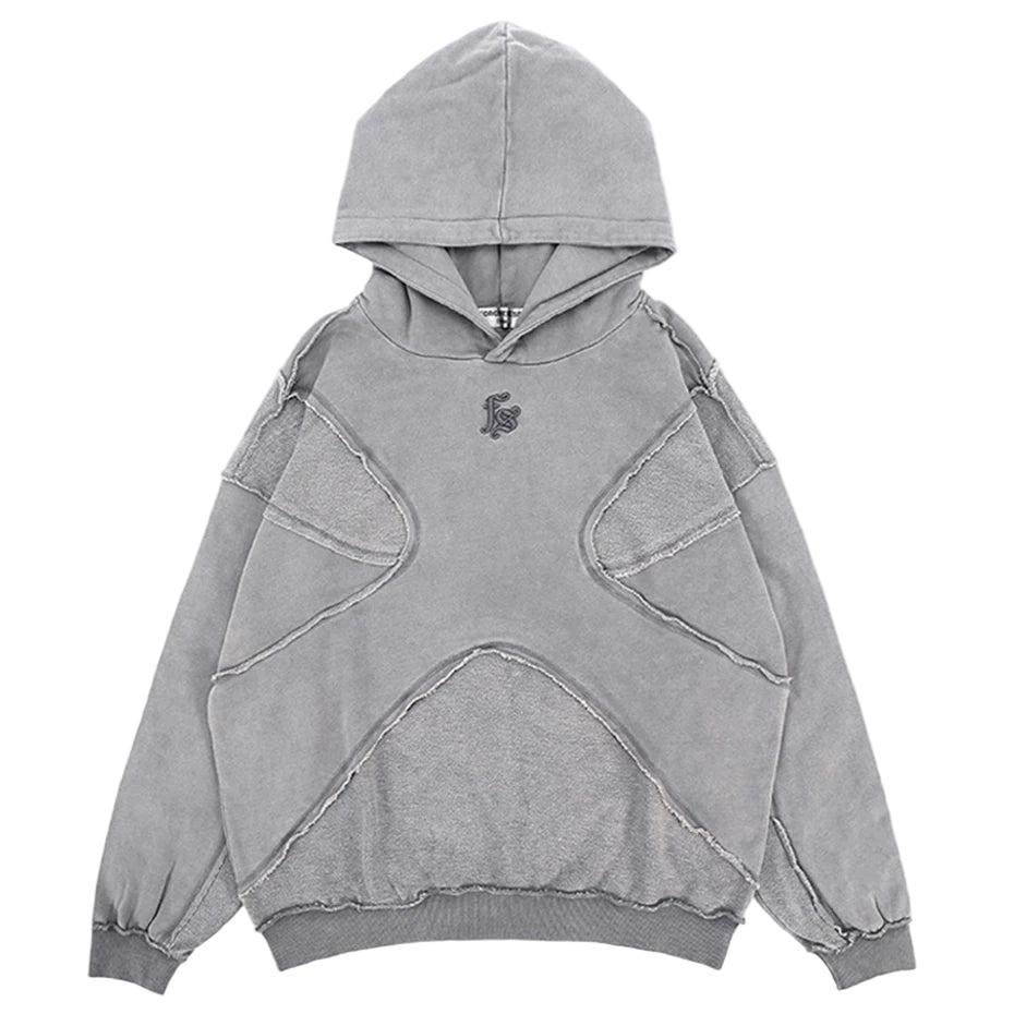 Faded Patchwork Oversized Hoodie