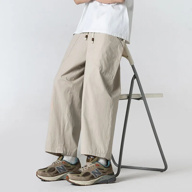 Oversized-Freizeithose aus Baumwolle mit weitem Bein