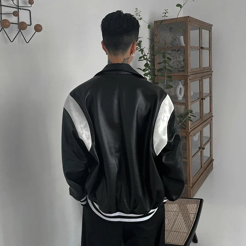 Retro Patchwork High Street Leather Varsity Jacket