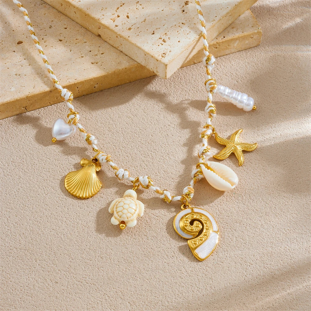 Y2K Beachy Charm Pendant Necklace