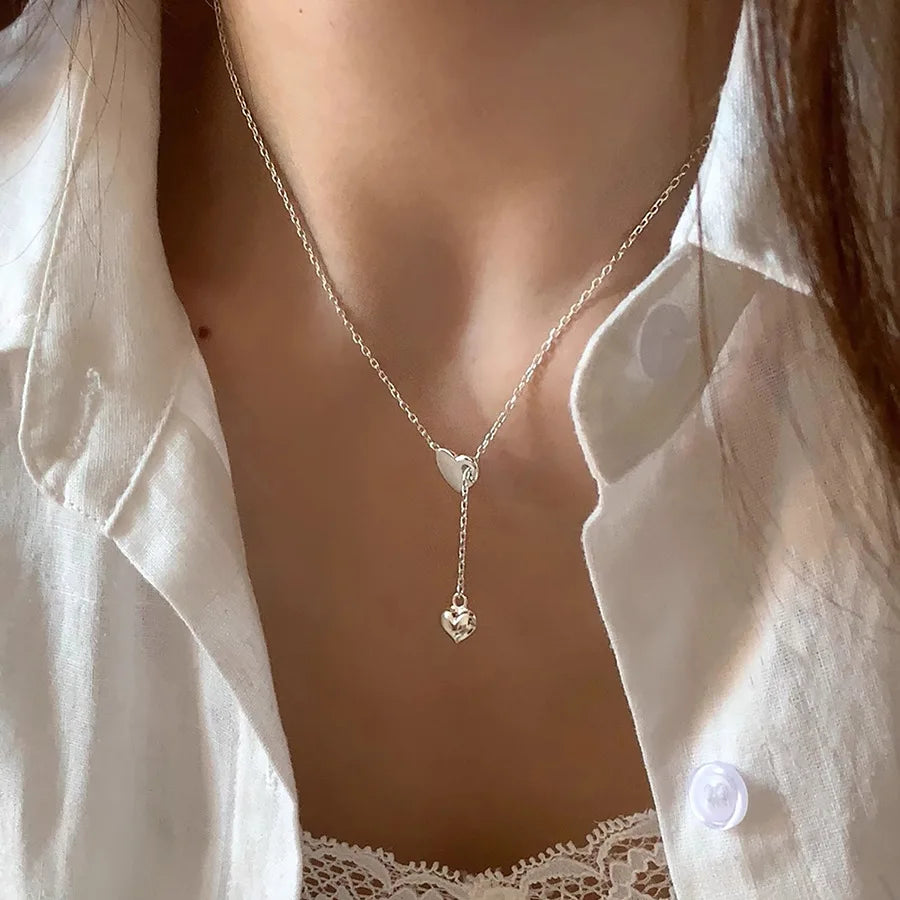Heart Pendant Adjustable Choker Necklace