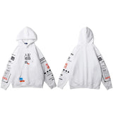Comfortable Graffiti Kanji Graphic Hip Hop Hoodie