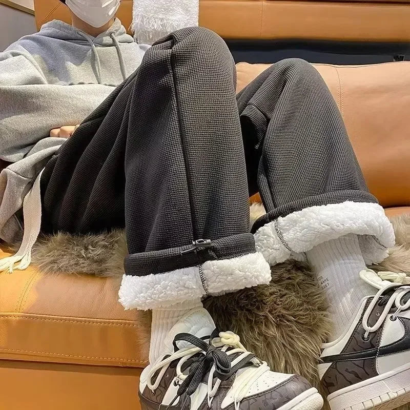 Flattering Thickened Lamb Fleece Winter Jogger
